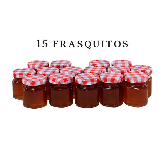 15 frasquitos 60 g Miel Pura de los Valles Andinos