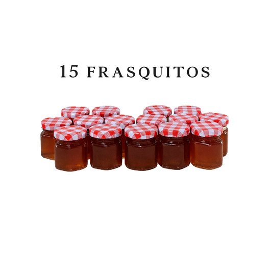 15 frasquitos 60 g Miel Pura de los Bosques Montanos